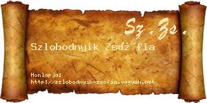 Szlobodnyik Zsófia névjegykártya